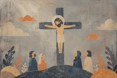 Dark Textured Cross Background in Charcoal