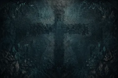 Dark Teal Textured Background with Subtle Cross