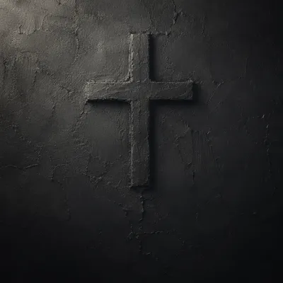 Subtle Cross on Dark Textured Plaster