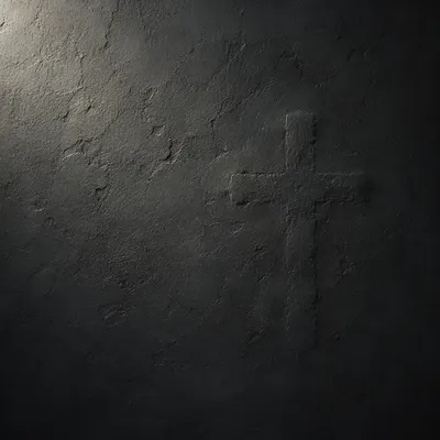 Dark Textured Wall with Subtle Cross