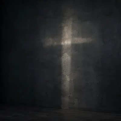 Subtle Cross on Dark Textured Plaster