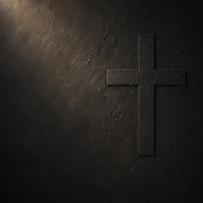 Dark Textured Wall with Subtle Cross