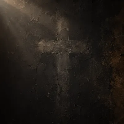 Subtle Cross on Dark Charcoal Texture
