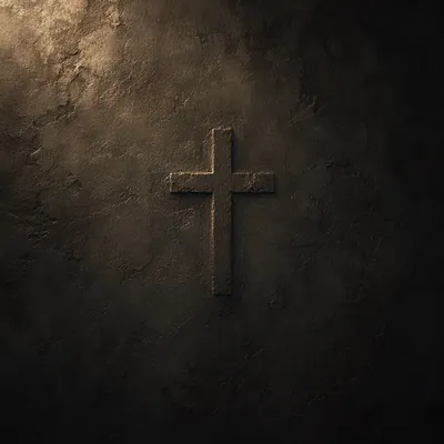 Dark Textured Wall with Subtle Cross