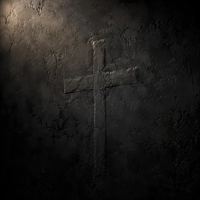 Subtle Cross on Dark Textured Wall