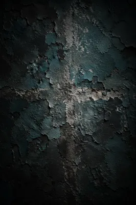 Dark Textured Plaster Background With Subtle Cross