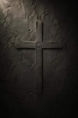 Subtle Cross on Dark Textured Plaster