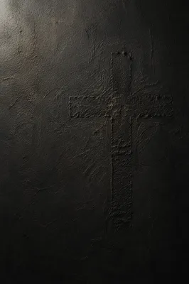 Dark Textured Wall with Subtle Cross