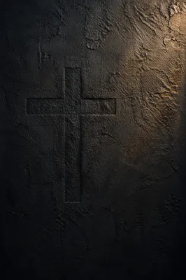 Subtle Cross on Dark Textured Background