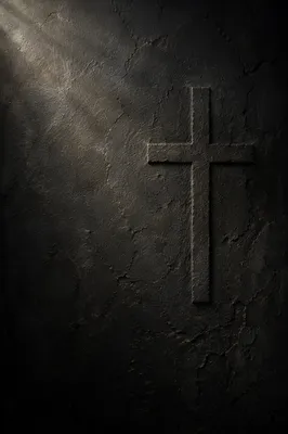 Dark Textured Wall with Subtle Cross