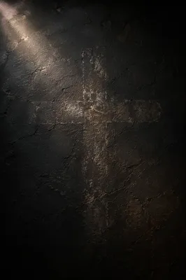 Subtle Cross on Dark Charcoal Texture