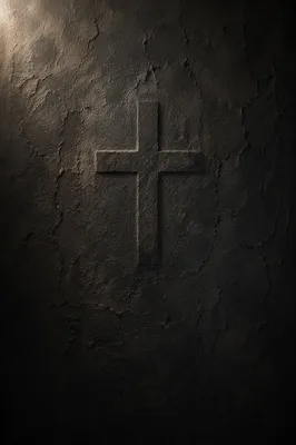 Dark Textured Wall with Subtle Cross