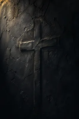 Subtle Cross on Dark Textured Wall