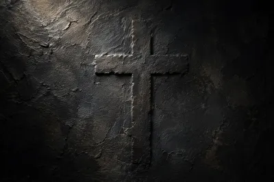 Dark Textured Background with Subtle Cross