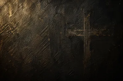 Subtle Cross on Dark Textured Background