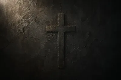 Subtle Cross on Dark Textured Wall