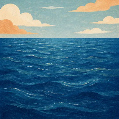 Deep Blue Ocean Horizon Background
