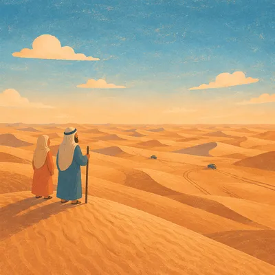Golden Hour Desert Dunes Vast Sky