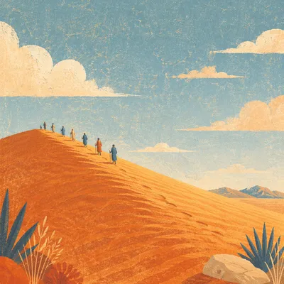 Golden Hour Desert Dunes Vast Sky