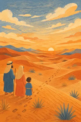 Golden Hour Desert Dunes Under Vast Sky
