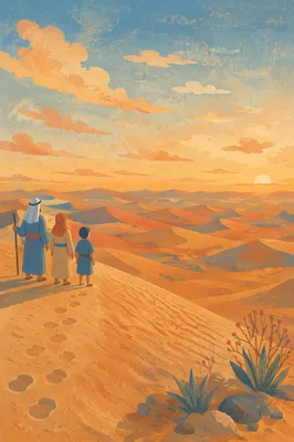 Golden Hour Desert Dunes Under Vast Sky