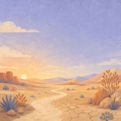 Desert Wilderness Dawn Spiritual Journey Background