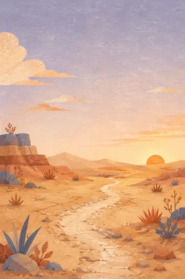 Desert Wilderness Dawn Spiritual Journey Background