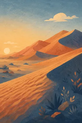 Golden Desert Wilderness Spiritual Journey Background