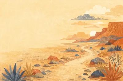 Desert Wilderness Dawn Spiritual Journey Background