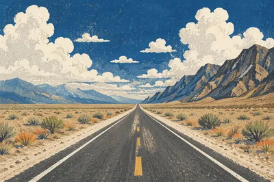 Desert Highway Spiritual Journey Background