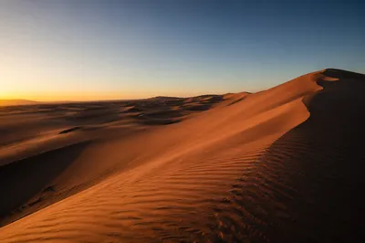 Golden Hour Desert Dunes Panorama