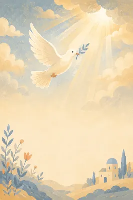 White Dove Gliding Through Sunlit Clouds