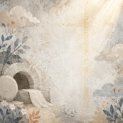 Elegant Easter Resurrection White Gold Background