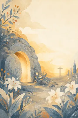 Easter Resurrection Cross with White Gold Light