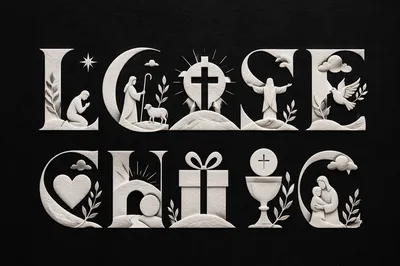 Abstract Grace and Faith Letterform Background