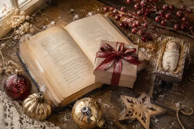 Gift Box on Devotional Book Table