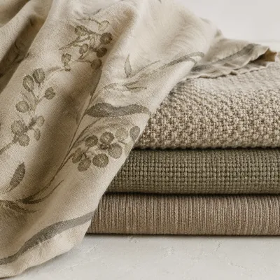 Layered Natural Linen Textile Background