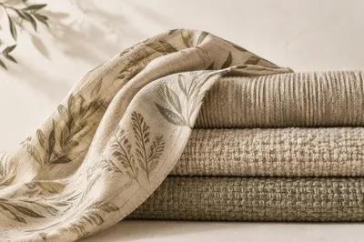 Natural Linen Textile Background with Woven Layers