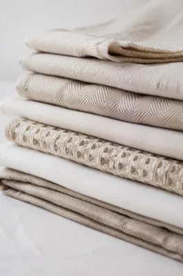 Natural Linen Textile Layers Background