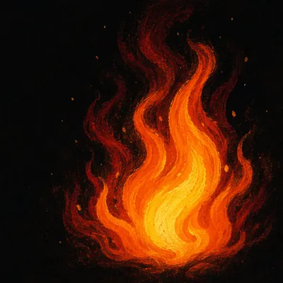 Dramatic Abstract Flames on Black Background