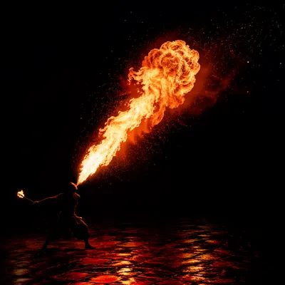 Dramatic Night Flames with Dark Copy Space