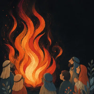 Dramatic Orange Flames on Black Background