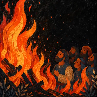 Dark Dramatic Flames with Copy Space