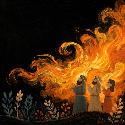 Dramatic Golden Flames on Black Background