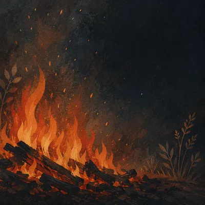 Dark Dramatic Flames with Ember Glow