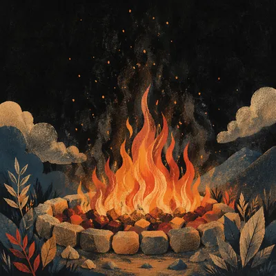 Dark Dramatic Fire Vigil Background