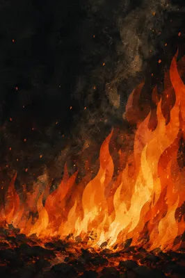 Dark Dramatic Fire Flames Background