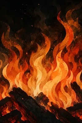 Dark Dramatic Fire Flames Background