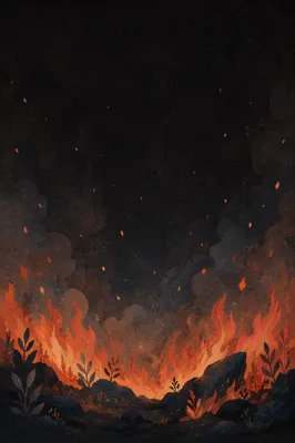 Dark Dramatic Fire and Embers Background
