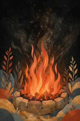Dark Dramatic Fire Vigil Background